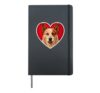 Red Heeler Aussie Heart Hardcover Journal, Black