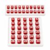 Red Numbered Pencil Toppers 1-30 for Standard #2 Pencils, 30 Pieces