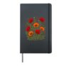 Red Orange Poppy Wildflowers Botanical Floral Hardcover Journal, Black