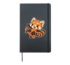 Red Panda Skateboard Retro Cartoon Hardcover Journal, Black