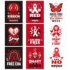 Red Ribbon Week Decorations, 9 Pcs Anti Drug Posters for Classroom Door