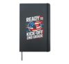 Red White 2nd GRADE Soccer Teacher Happy Tiny Humans America Hardcover Journal, Black