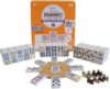 Regal Games Mexican Train Double 15 Dominoes Set for Adults & Kids - Domino Game with 136 Tiles Colored Dots & 8 Metal Trains - 2-8 Player Games & Ideal for Family Fun Game Night and Travel (Ages 8+)