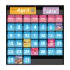REGELETO Large 44 Pockets Calendar Pocket Chart for Classroom with 85 Cards, Size:25” X 24” Monthly Calendar and Weather Black Pocket Chart for Students Learning for Home or School (44 Pockets)