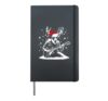 Reindeer Guitarist Santa Hat - Funny Christmas Lover Hardcover Journal, Black