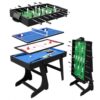 Relaxdays 4 in 1 Game Table Football Pool Air Hockey Black