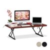 Relaxdays XXL Sit-Standing Desk, Electrically Height-Adjustable, Ergonomic Desk Attachment, 120 x 60 cm, Red-Brown