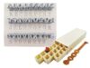 Relyef Courier Uppercase Alphabet Clay Stamps Set with Organiser Box – 26 Letter Stamps for Pottery, Ceramics & Polymer Clay, [0.4 inch], Wooden Handle