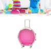 Rengue Kids Toy Storage Box Suitcase Shape with Wheels and Pull Rod (Purple Red)