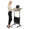RENJLUN Height Adjustable Flip Standing Desk with Wheels and Bag