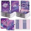 Resurhang 10 Sets Kpop Party favors Kpop A6 Spiral Notebooks 80s Y2K Ballpoint Pens Office Accessories Gifts for Popular Singer Party Disco Fans Teacher Classroom Rewards Employee Nurse