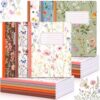 Resurhang 12 Floral Composition Notebooks College Ruled Notebook,Retro