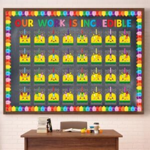 Resurhang 143 Pcs Crayon Theme Student Work Display Bulletin Board Set