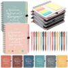 Resurhang 24 Set Back to School Gifts for Teachers Employee Appreciation Gift for Coworker Staff Thank You A6 Spiral Notebook Planner with Sticky Note Ballpoint Pen for Students Office (Light Color)