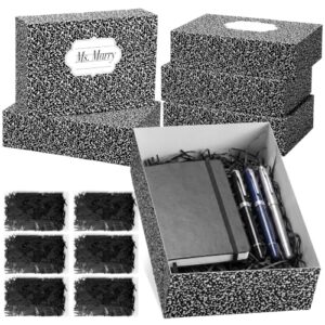 Resurhang 6 Pcs Back to School Gift Box, Composition Book Storage Basket