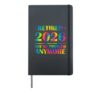 Retired 2026 Not My Problem Anymore Funny Retirement Tie Dye Hardcover Journal, Black