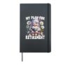 Retired Teacher Gnome Reading A Book Funny Retirement Plan Hardcover Journal, Black