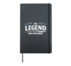 Retirement Celebration Legend Has Retired Tribute Hardcover Journal, Black