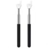 Retractable Teacher Pointer for Classroom Kids Reading, Dumero Soft Touch Extendable Finger Pointer Stick, Collapsible Telescoping Hand Pointer with Silicone Tip & Comfort Grip, 2 Pack-Black