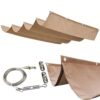 Retractable Wave Pergola Canopy, Waterproof Outdoor Sun Shade