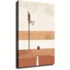 Retro Basketball Canvas Wall Art Art (Framed,28x40 inch)