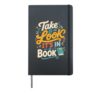 Retro Book Lover Library Reading Hardcover Journal, Black
