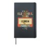 Retro Cassette Tape Music 80s 90s Men Women Boys Hardcover Journal, Black