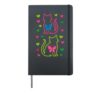 Retro Cat & Butterflies | Kids, Girls | Spring, 80s & 90s Hardcover Journal, Black