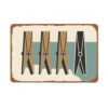 Retro Clothespins Art Vintage Metal Sign Wall Decor 8x12 Inch