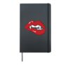 Retro Dracula Vampire Red Lips Teeth Bite Halloween Costume Hardcover Journal, Black