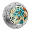 Retro Floral Pattern Kitchen Timer for Cooking with Magnetic Back
