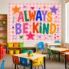 Retro Groovy Always Be Kind Elementary Classroom Tapestry