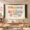 Retro Groovy Speech Room Elementary Kindergarten Classroom Tapestry