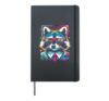 Retro Raccoon Sunglasses 80s Aesthetic Vaporwave Hardcover Journal, Black