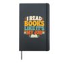 Retro Reading Librarian Book Lover Library Hardcover Journal, Black