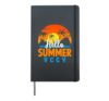 Retro Summer Reading Teacher Vacation Vintage Book Lover Hardcover Journal, Black