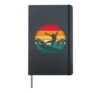 Retro Vintage Surf Girl Surfboard Surfers Girls Surfing Hardcover Journal, Black