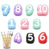 Reusable Tracking Marker Numbered Pencil Toppers 10 Pieces, 1-10 Pencil Top