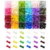 REVKI 6 * 12mm Glass Beads Bracelet Making Kit,600pcs 24 Colors Rice Shaped Natural Bamboo Crystal Beads for Jewelry Making,Teardrop Glass Beads for DIY Necklace Crafts