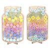 Reward Jar, Wooden Reward Jars for Children with Stars and Flowers, Good Behaviour Chart Rewards Pot, Star Jar Rewards System for Home School Classroom Teacher Parent