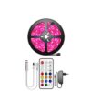 RGB LED Strip DC 12 V LED Light Individually Addressable Flexible Smart Lighting Ribbon Tape Controller Adapter (5050 LED Strip Set) (Colour: IR Control Size: 20M Non Waterproof) (IR Control 15M Non