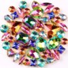Rhinestones Sew On Rhinestones 50Pcs Mix Shapes Violet AB Crystal