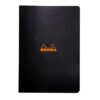 Rhodia 119163Cpack - Set of 10 Black Staplebound Notebooks - A4 - Small Squares - 96 pages - 80g/m² White Paper - Waterproof, Resistant, Soft Coated Card Cover