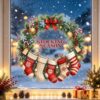 RIICFDD Xmas Window Clings Christmas Stocking Window Cling 1 Pcs Static PVC