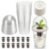 RimCereal 12 Pack 3.54 in Clear Hydroponic Nursery Kit with Humidity Dome Transparent Plant Starter Hydroponic Pots for Seed Starting Gardening Flower Plant Pots Germination Nursery Pot