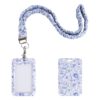 Rimvoe Scrunchie Lanyard with ID Holder for Teacher (Blue Toile)