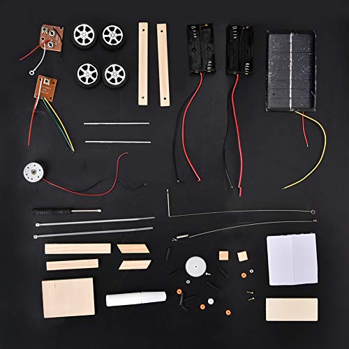 RiToEasysports DIY Solar Remote Control Car Educational Toy Assembled RC Car for Kids Learning Science Kits & Toys Solar Power Kits for Parent Child Interaction Wood Plastic Metal 4.7x4.3x4.1