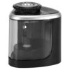 RiToEasysports Electric Pencil Sharpener Dual Mode Efficient Easy Use for Students Office Home ABS Black 1 Piece