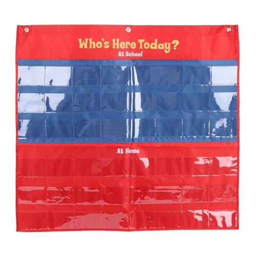 RiToEasysports Pocket Attendance Chart with 48 Clear Tag Slots for