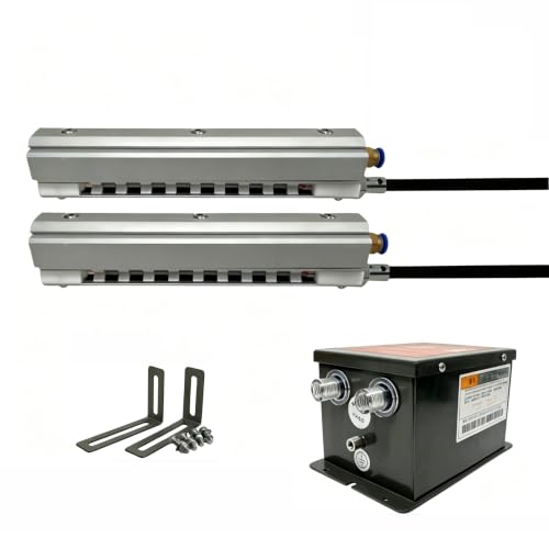RKXKJ Industrial Ion Air Knife, 2‑pcs Anti‑Static Ionizing Air Bar, with 7.0kv High Voltage Generator, Stainless Steel Ion Needle, for Printing Film Converting Equipment 600mm